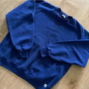VTG 90s Russell Athletic Navy Blue Pullover Sweatshirt MADE IN USA size L
